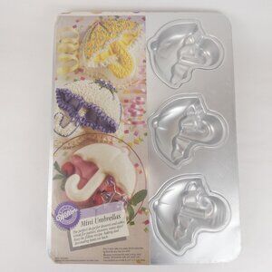 Wilton Mini Umbrellas Cookie Cake Pan Mold for Spring Baby Bridal Shower NEW